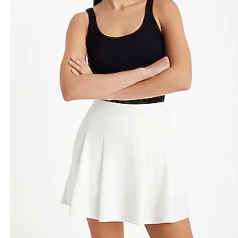 Brand New High Waisted Fleece Knit Pleated Mini Skort